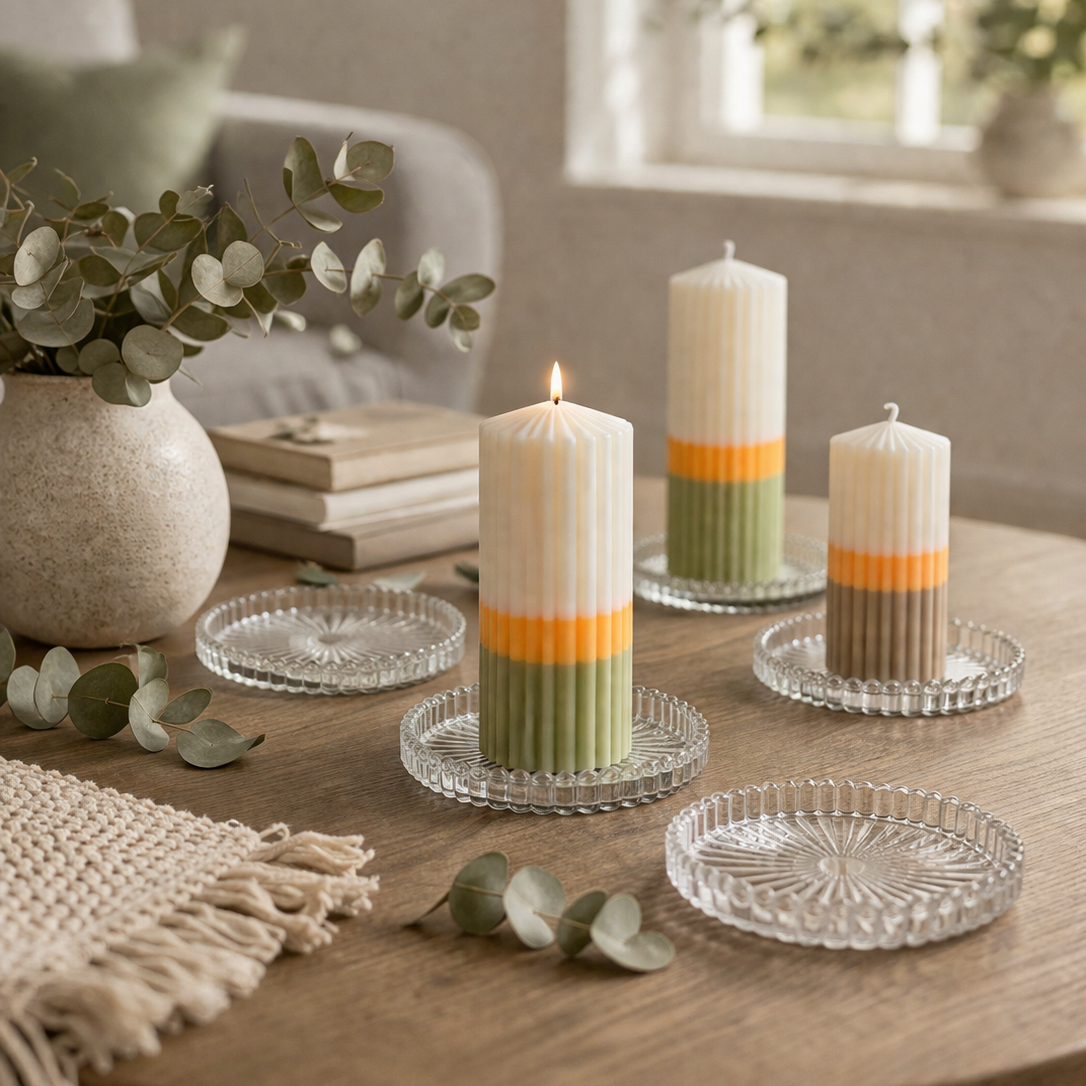 Triola Glass Candle Coaster (Single Piece)