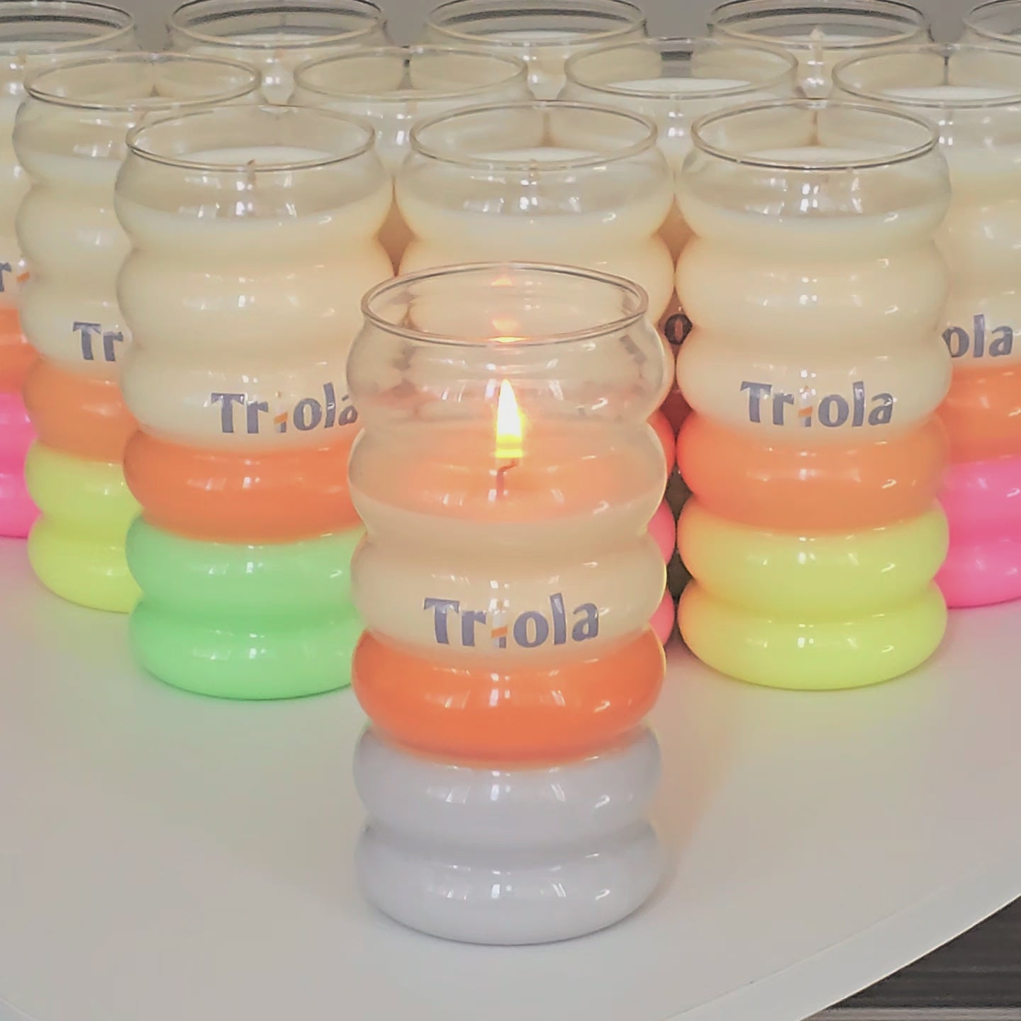 Triola™ Caterpillar - Neon Summer Candle